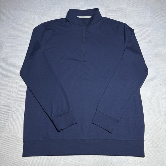 NEW Straight Down Ballard 1/4 Zip Golf Pullover Mens Medium Navy Performance NWT - Picture 2 of 13